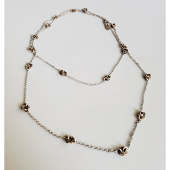 Frederic Duclos Sterling Silver Love Knot 40 in Long Necklace - Picture 2 of 9